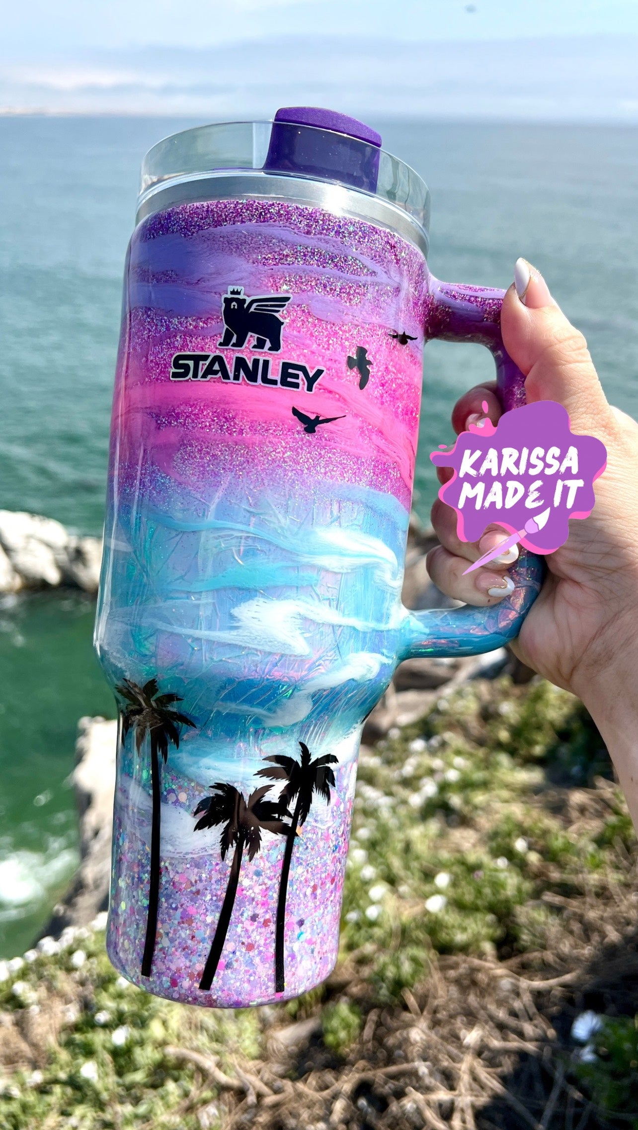 40oz Stanley Purple Palm beach