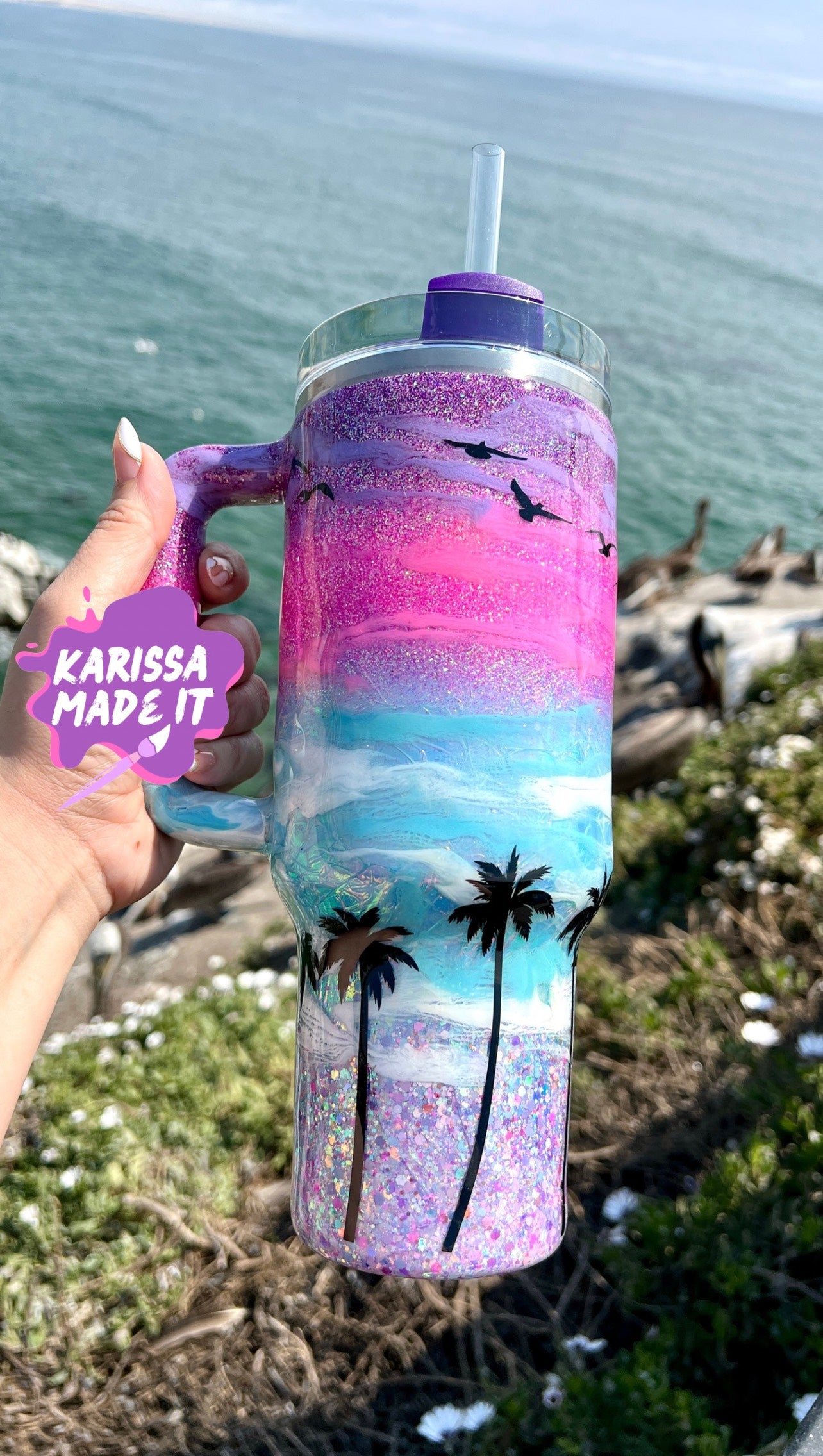 30oz Stanley Purple Palm beach