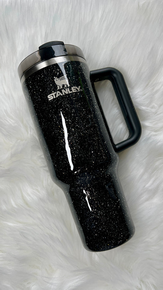 Glittered Black Stanley 40oz