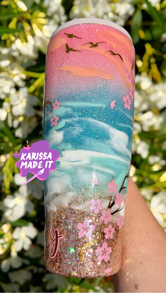 PRESALE Glitter Beach Cherry Blossom Brümate 40oz